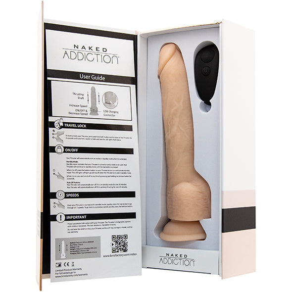 Naked Addiction Stotende Vibrator Met Afstandsbediening Vanille 23 cm
