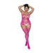 Mapalé Roze Bodystocking Met Visnet Halslijnen & Bandjes