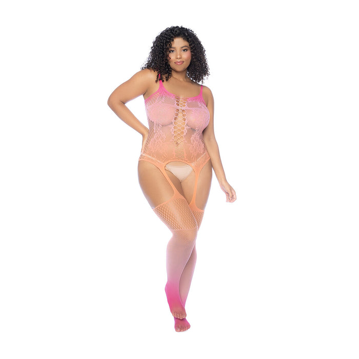 Mapalé Ombre Bodystocking Met Bloemen Sunset