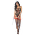 Mapalé Visnet Body Met Bloemen Zwart & Rood