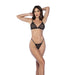 Mapalé Zwarte 2-delige Kanten Lingerieset Met Strass