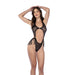 Mapalé Zwarte Mesh Body Met Strass & Franjes