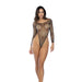 Mapalé Zwarte Visnet Body Met Strass & Lange Mouwen