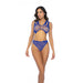 Mapalé Blauwe Leopard Visnet Body Met Kettingdetails
