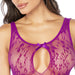 Mapalé Roze Orchidee Bloemen Visnet Bodystocking