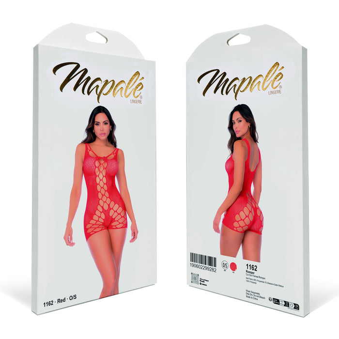 Mapalé Rode Visnet Playsuit Met Uitsparingen