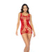 Mapalé Rode Visnet Playsuit Met Uitsparingen