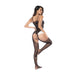 Mapalé Zwarte Visnet Bodystocking In Dienstmeisjesstijl