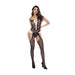 Mapalé Zwarte Visnet Bodystocking In Dienstmeisjesstijl