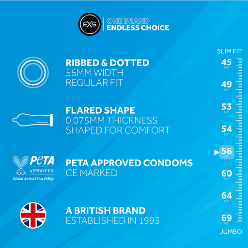 EXS Ribbed & Dotted Condooms 12 Stuks