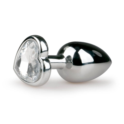 EasyToys Metalen Buttplug Zilver Met Hartsteen 7 cm
