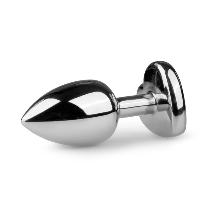 EasyToys Metalen Buttplug Zilver Met Hartsteen 7 cm