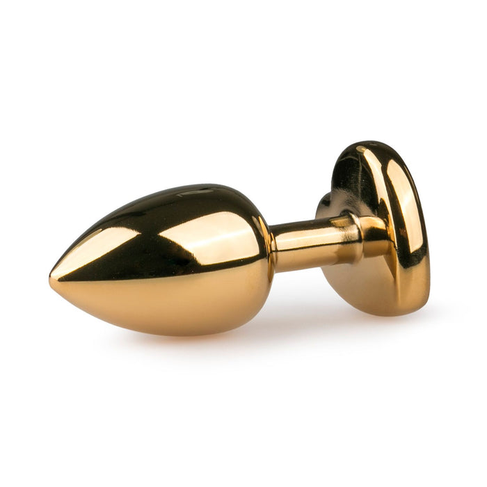 EasyToys Metalen Buttplug Goud Met Roze Hartsteen 7 cm