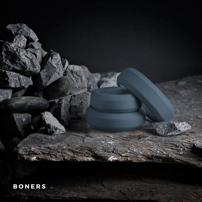 Boners Set Van 3 Platte Siliconen Cockringen