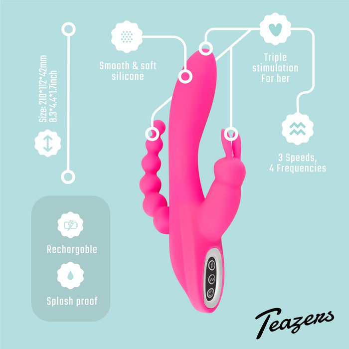 Teazers Dubbele Rabbit Vibrator 21 cm