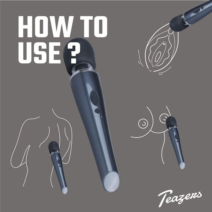 Teazers Wand Vibrator Zwart 32 cm