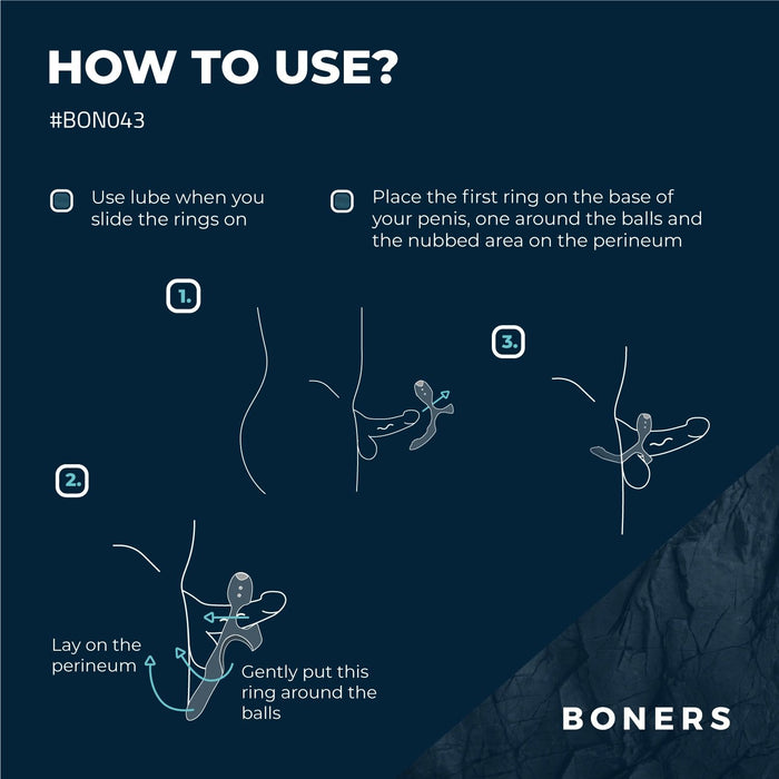 Boners Drievoudige Vibrerende Cockring