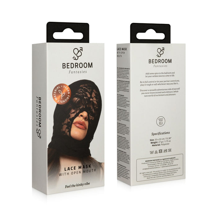 Bedroom Fantasies Kanten BDSM-Masker Met Mondopening