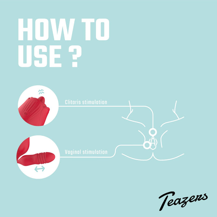 Teazers Stotende Vibrator Met Clitoris Stimulator