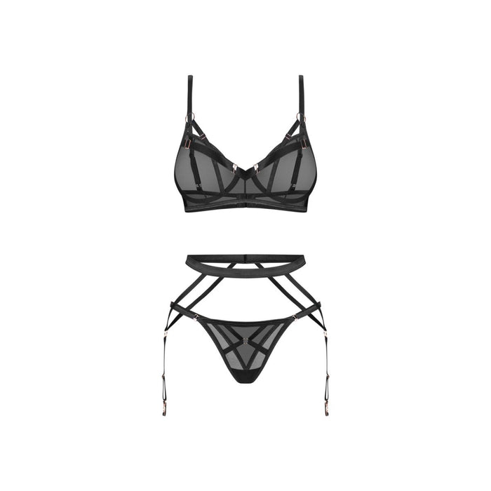 Obsessive Euridia Lingerie Set 3 Stuks Zwart