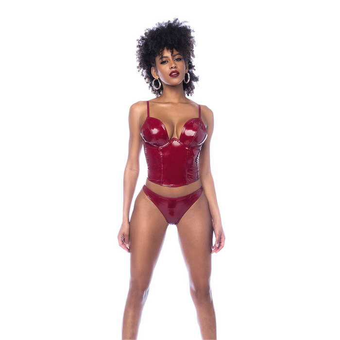 Mapalé 2-delige Bustier Set Glanzend Rood