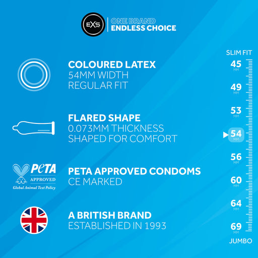 Exs Black Latex Condoms 48 Pieces