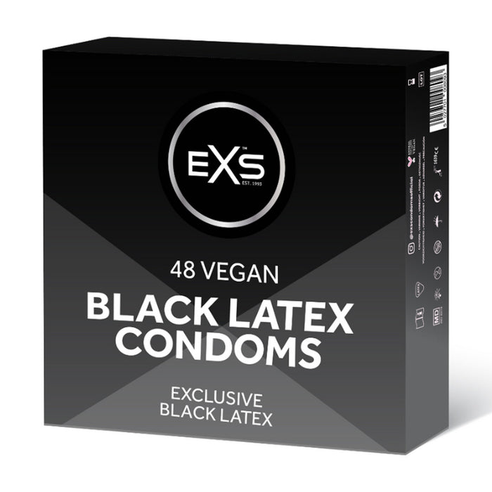 Exs Black Latex Condoms 48 Pieces
