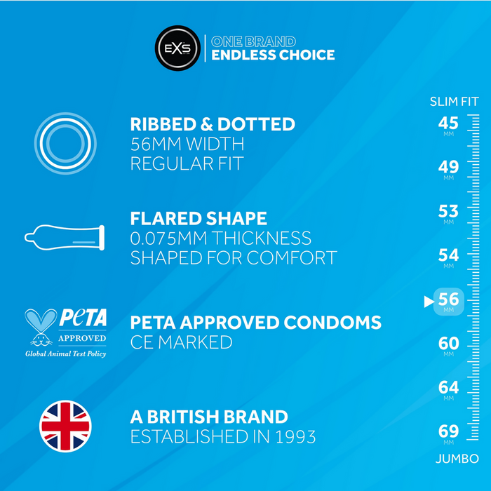 EXS Ribbed & Dotted Condooms 48 Stuks