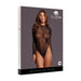 Le Désir Zwarte Leopard Mesh Open Body Met Lange Mouwen