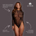 Le Désir Zwarte Leopard Mesh Open Body Met Lange Mouwen