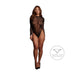 Le Désir Zwarte Leopard Mesh Open Body Met Lange Mouwen