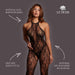 Le Désir Zwarte Kanten Bodystocking Met Open Kruis