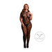 Le Désir Zwarte Kanten Bodystocking Met Open Kruis