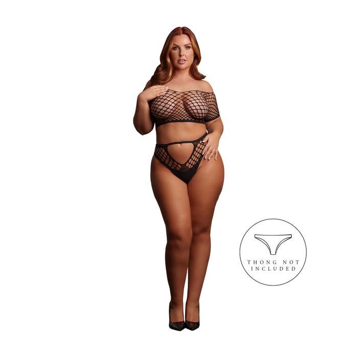 Le Désir Zwarte Opengewerkte 2-delige Lingerieset