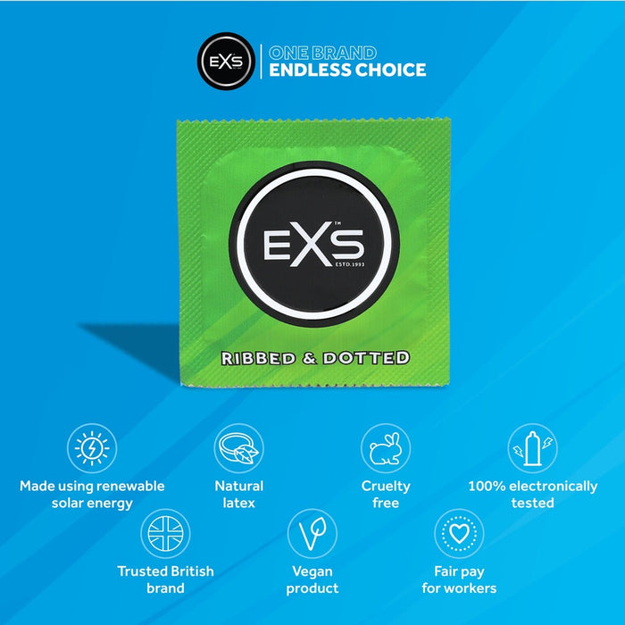 EXS Ribbed & Dotted Condooms 100 Stuks