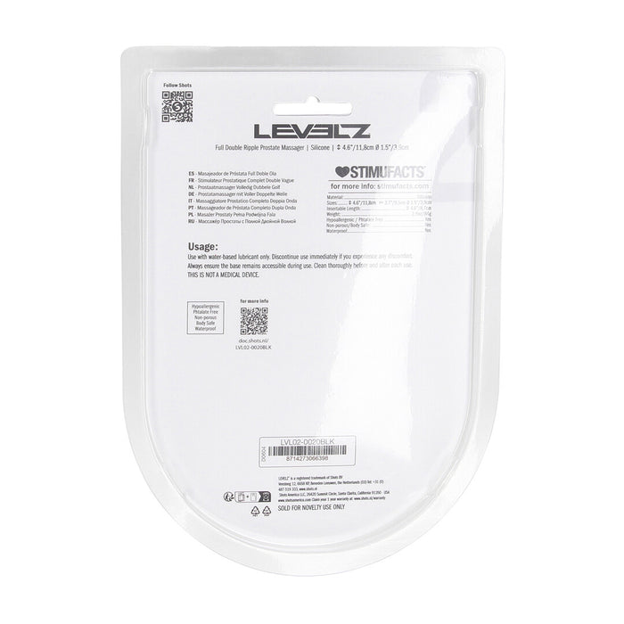 Levelz Full Double Ripple Prostaat Stimulator 11,8 cm