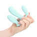 Loveline Three In One Liquid Silicone Vibrator Breezy Blue 12 cm
