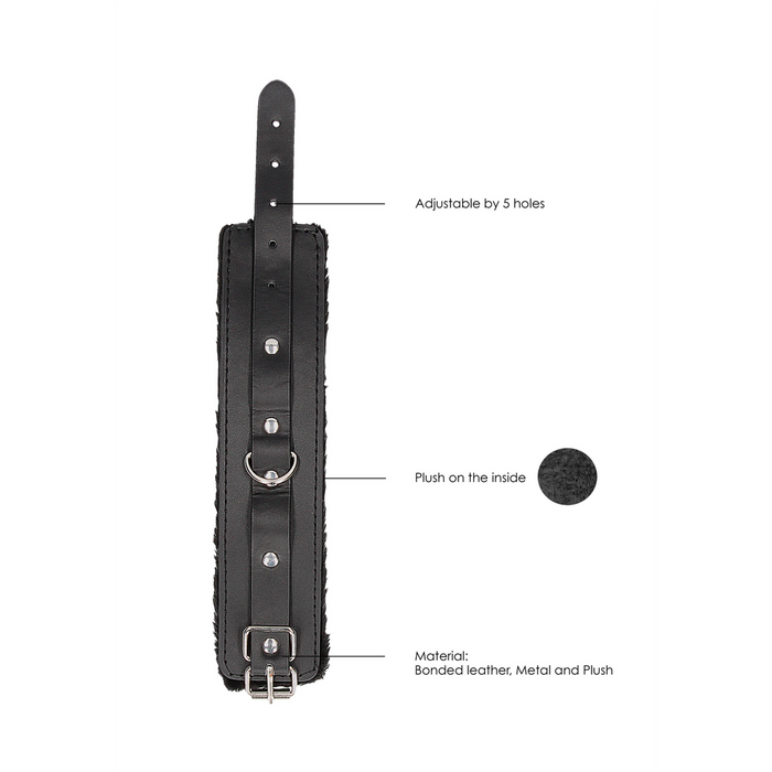 Ouch! Plush Gebonden Lederen Handboeien