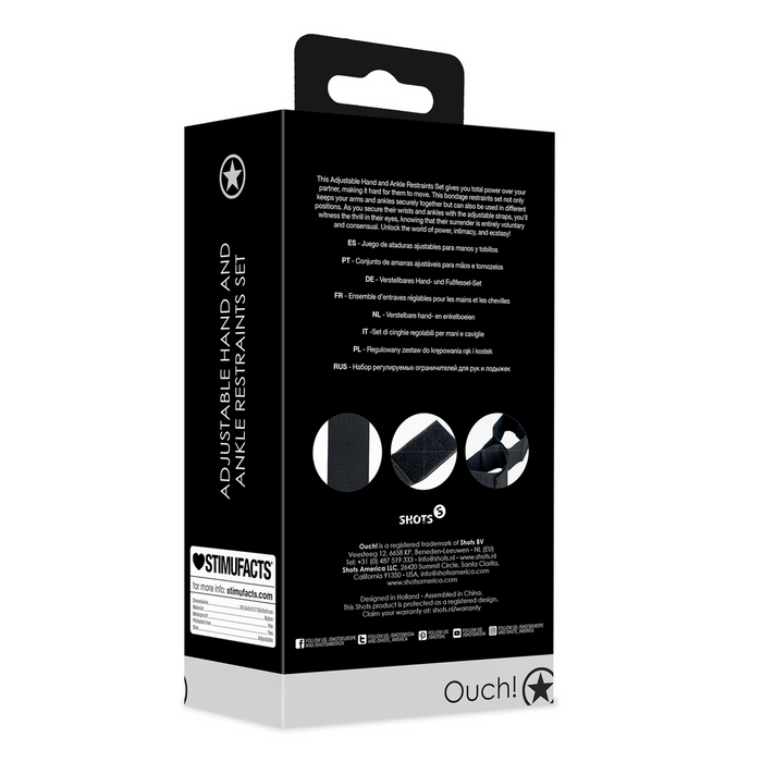 Ouch! Verstelbare Handboeien & Enkelboeien Set