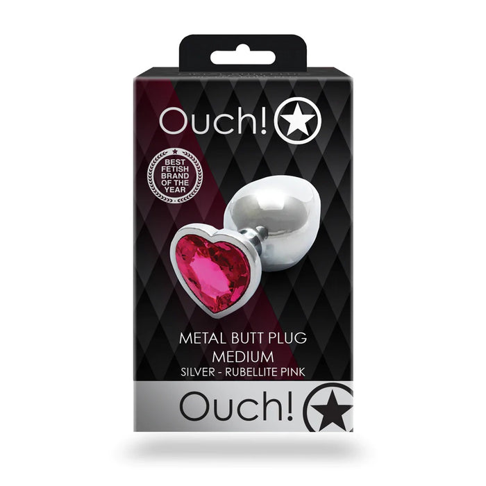 Ouch! Metalen Buttplug Met Hartje 7,1 cm