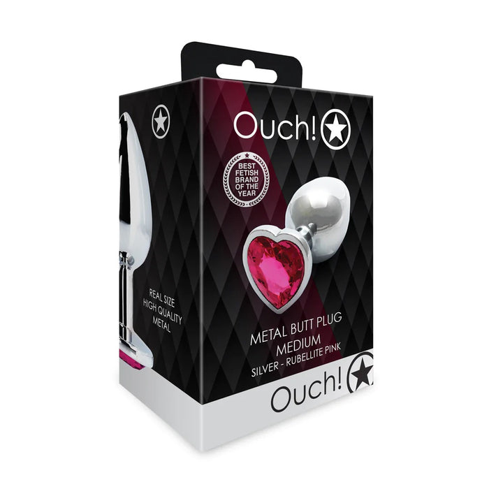 Ouch! Metalen Buttplug Met Hartje 7,1 cm