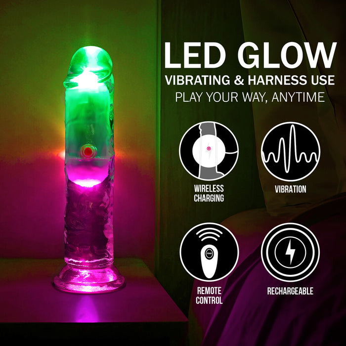 Realrock Led Glow Vibrerende Dildo 15 cm