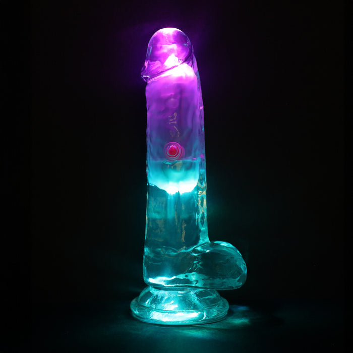 Realrock Led Glow Vibrerende Dildo Met Ballen 15 cm
