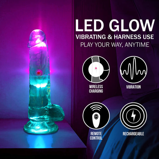 Realrock Led Glow Vibrerende Dildo Met Ballen 15 cm