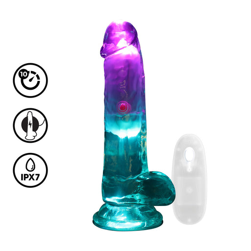 Realrock Led Glow Vibrerende Dildo Met Ballen 15 cm