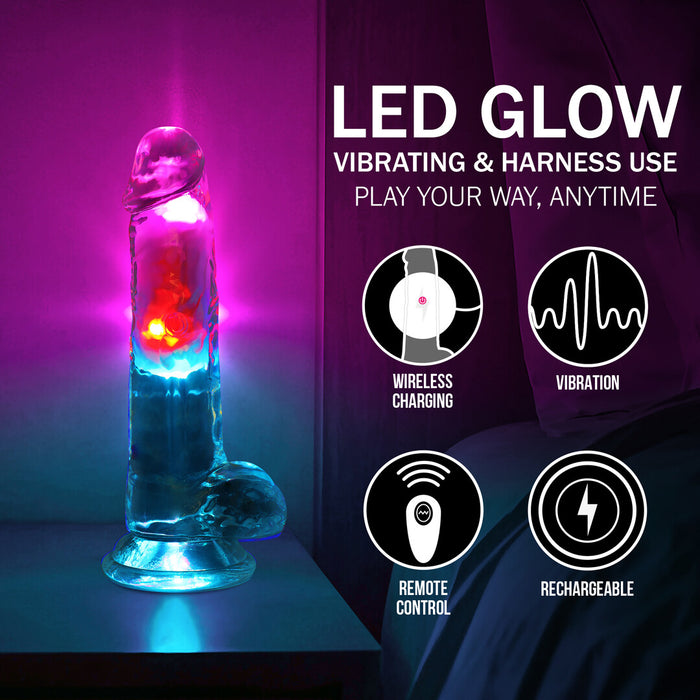Realrock Led Glow Vibrerende Dildo Met Ballen 18 cm