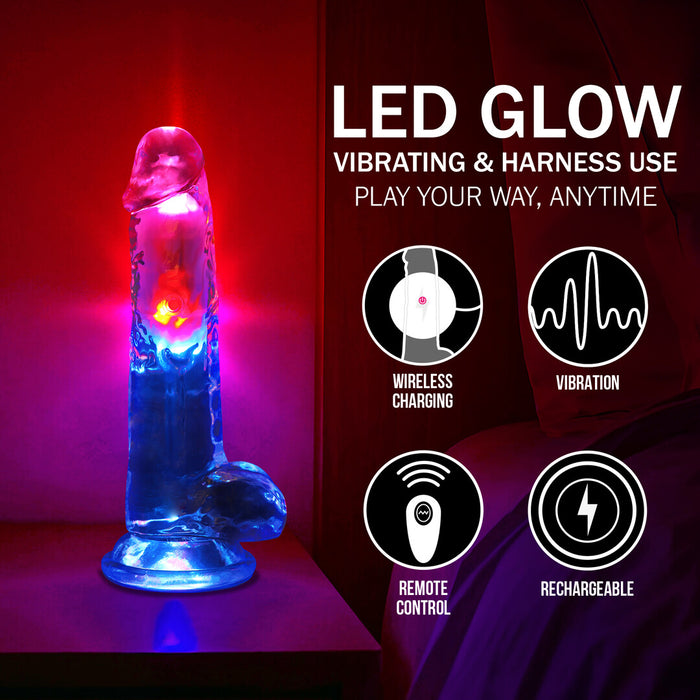 Realrock Led Glow Vibrerende Dildo Met Ballen 20 cm