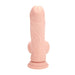 RealRock Realistische Vibrator Dual Density Rechargeable Liquid Silicone Vibrator Curved With Weighted Balls 7 / 18 Cm Flesh