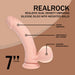 RealRock Realistische Vibrator Dual Density Rechargeable Liquid Silicone Vibrator Curved With Weighted Balls 7 / 18 Cm Flesh