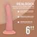 RealRock Realistische Vibrator Dual Density Silicone Curved Realistic Vibrating Dildo With Suction Cup 6 / 15,5 Cm Flesh